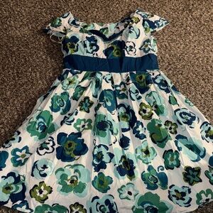 Jillian Jones Kids Floral Dress in Blue and Green